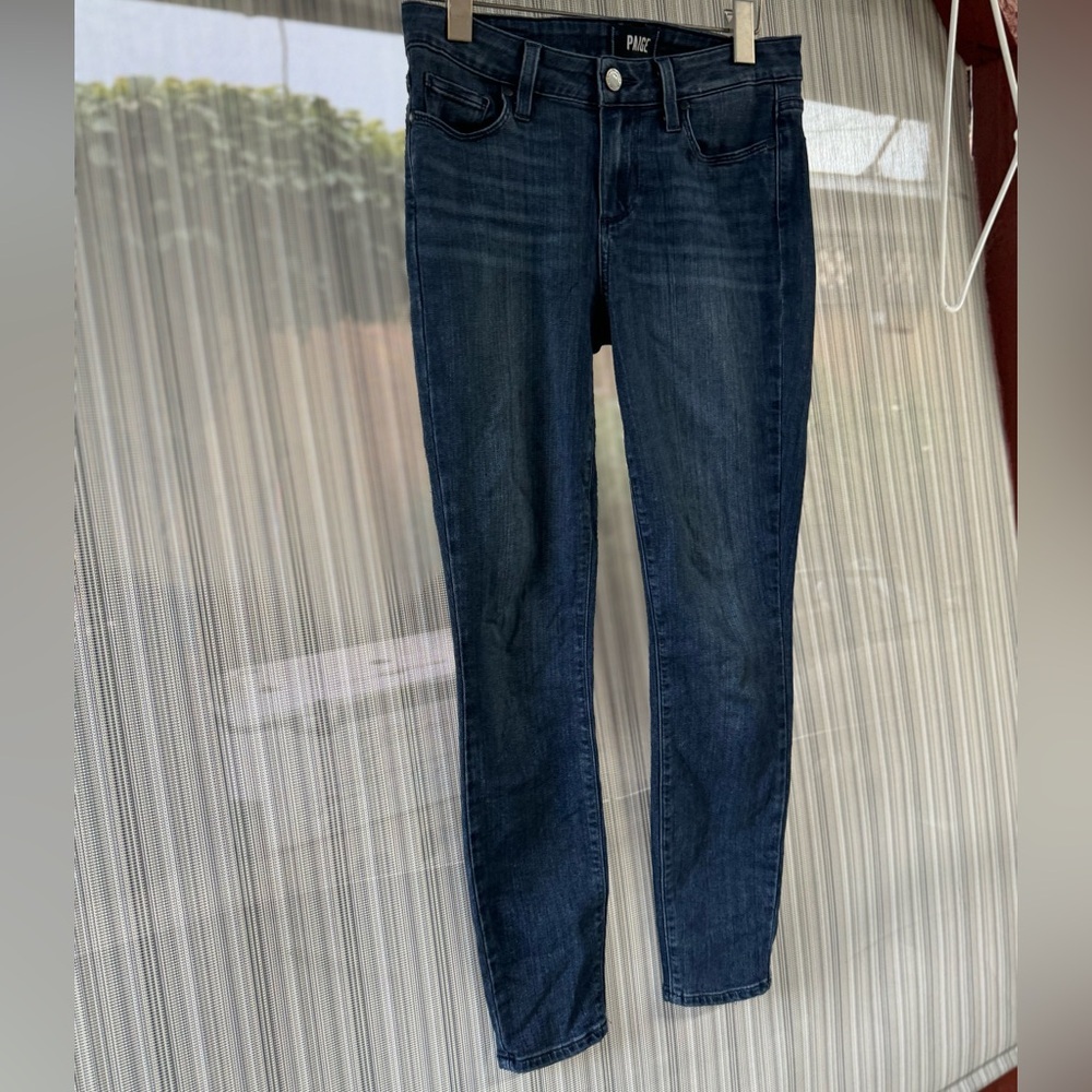 Paige Women’s Skinny Jeans Size 28 Blue Ankle Zip Dark Wash Stretch